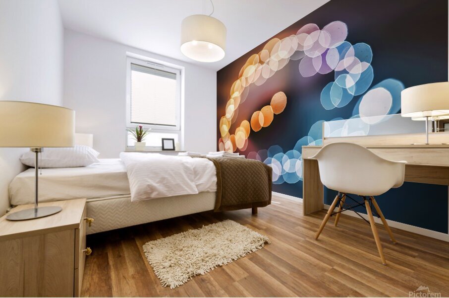 Abstract bokeh lights background Mural print
