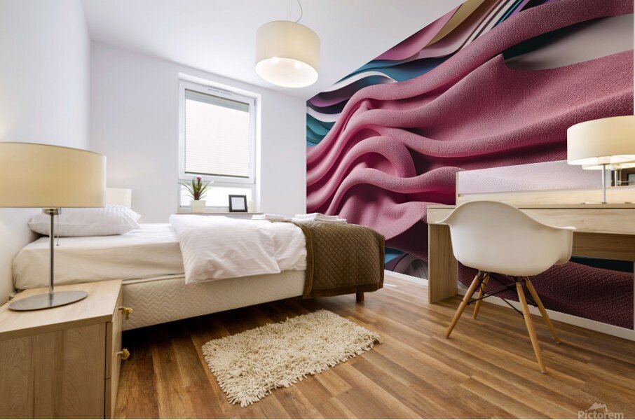 Pink weave lines Mural print
