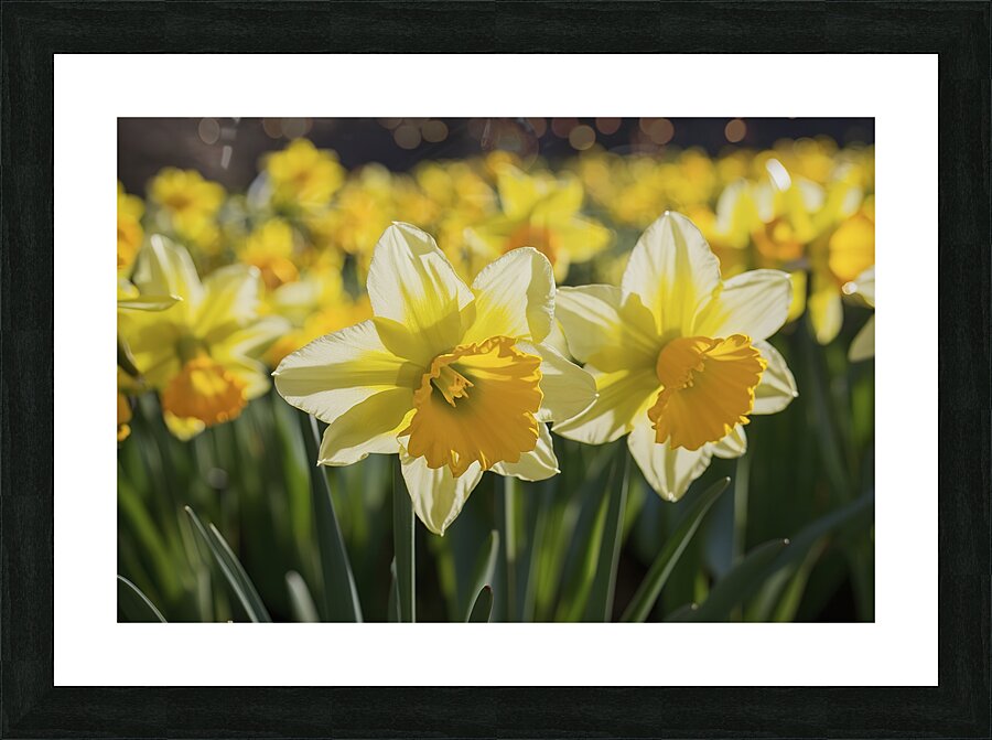 Daffodils flower background Picture Frame print