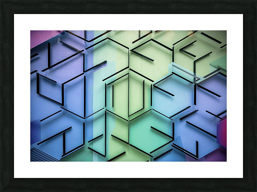 Geometric abstract background with simple hexagonal elements Picture Frame print