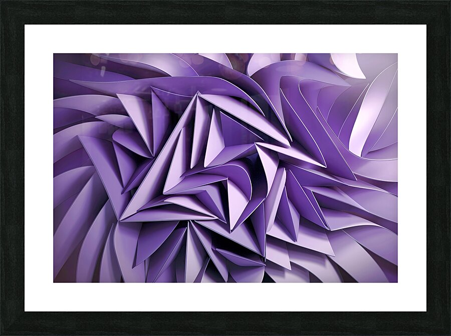 Triangle abstract background. Violet and lilac background 3d rendering Picture Frame print