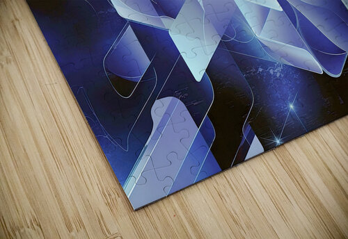 blue geometric shape abstract technology background Lupu Andrei puzzle