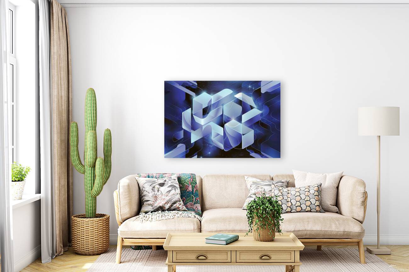blue geometric shape abstract technology background Reproduction