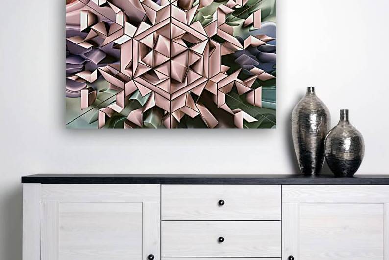 Geometric abstract background with simple hexagonal elements by Lupu Andrei