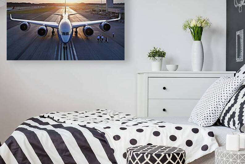 Plane on the runway by Lupu Andrei