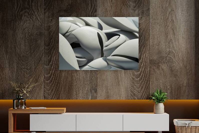 Abstract smooth light gray geometry paper futuristic minimal subtle by Lupu Andrei