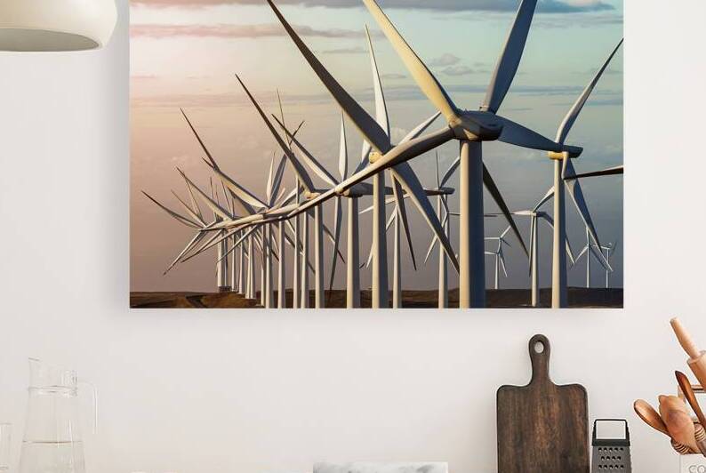 Wind Turbine for alternative energy on background sky by Lupu Andrei