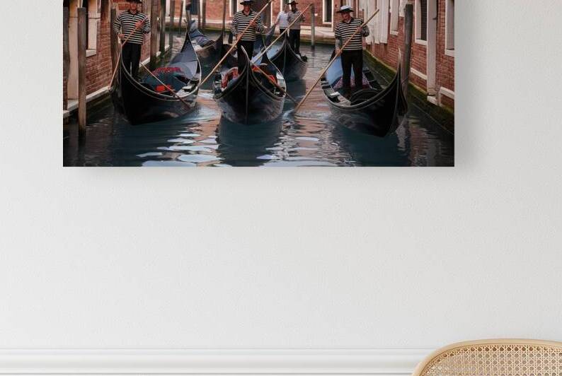 Gondolas on one of central canals in Venice by Lupu Andrei
