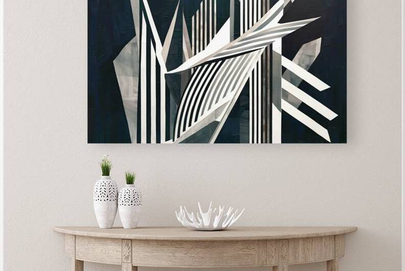 Abstract dark background illustration with geometric graphic elements by Lupu Andrei