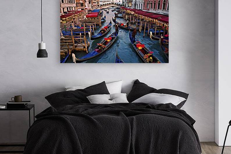 Gondolas on one of central canals in Venice by Lupu Andrei
