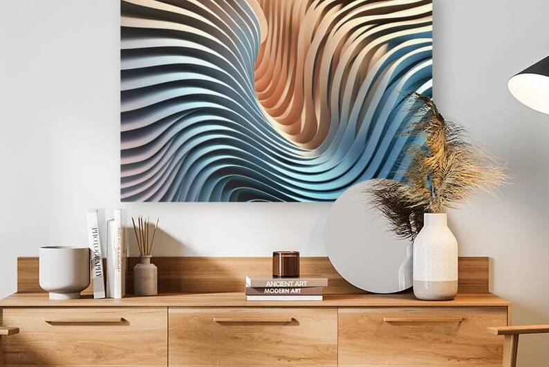 weave lines. Abstract background colored dynamic waves cloth wavy folds 3d illustration by Lupu Andrei