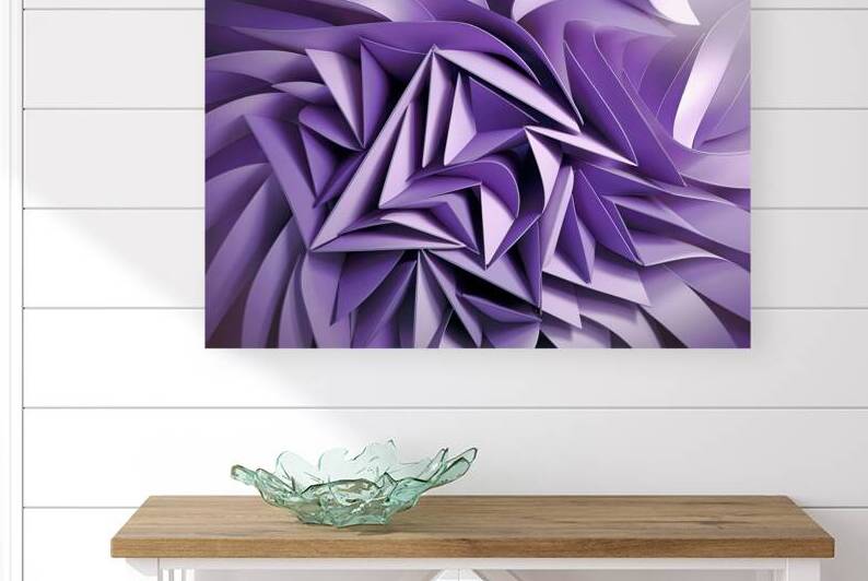Triangle abstract background. Violet and lilac background 3d rendering Reproduction
