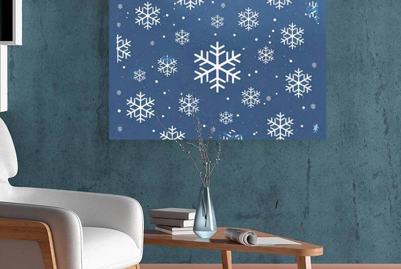Abstract blue background with snowflakes and stars. Festive winter holiday wallpaper by Lupu Andrei