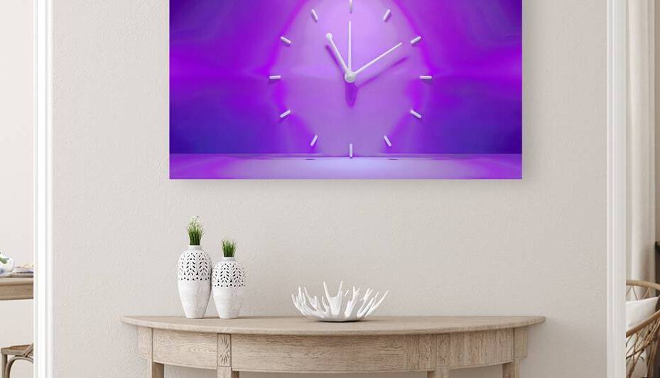Backlit purple clock time 3D illustration 3D rendering subtle by Lupu Andrei