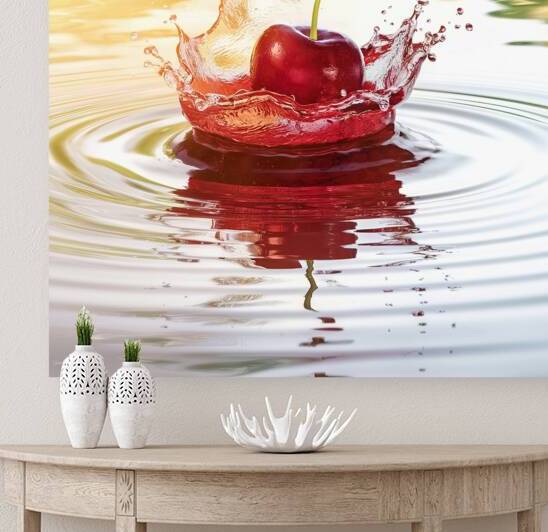 Fresh Cherry Splashing into Water 3 by Lupu Andrei