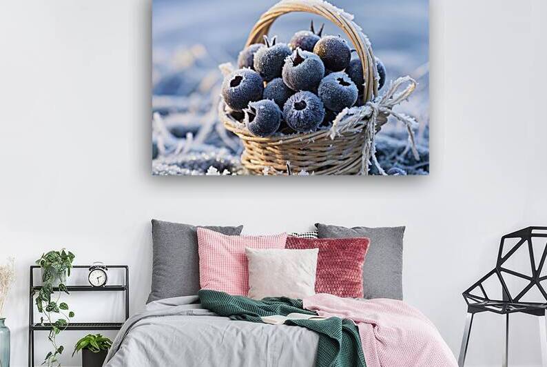frozen blackberries in small basket 1 by Lupu Andrei
