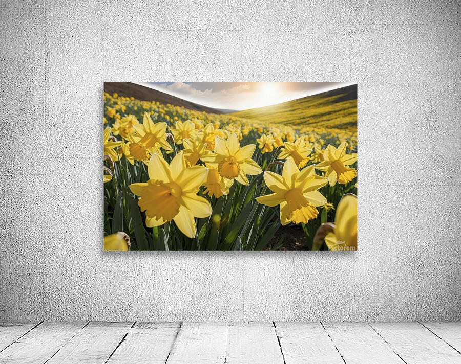 Daffodils flower background Wall Preview