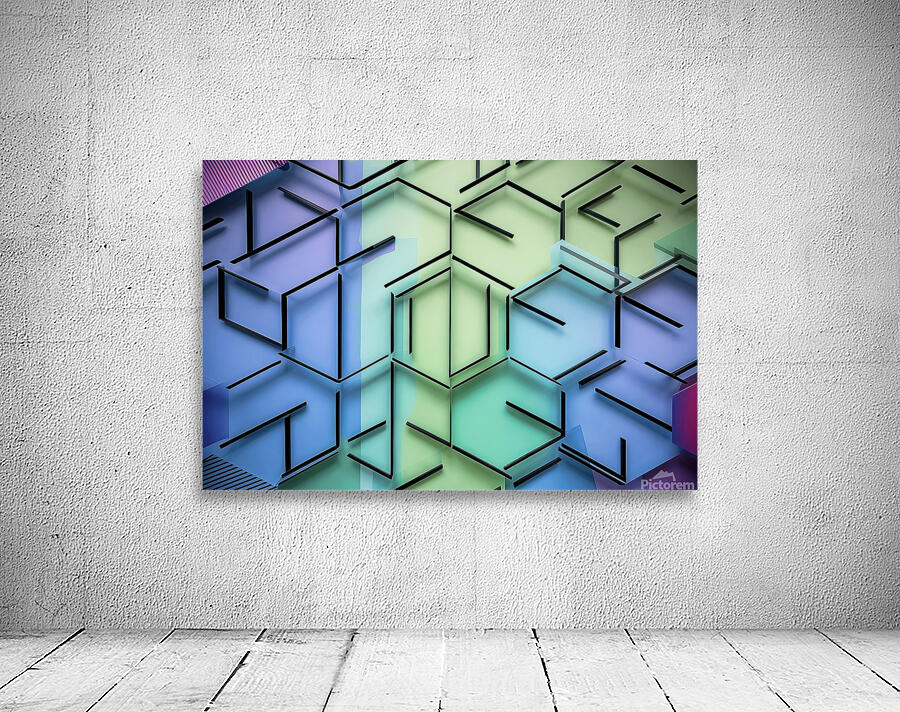 Geometric abstract background with simple hexagonal elements Wall Preview