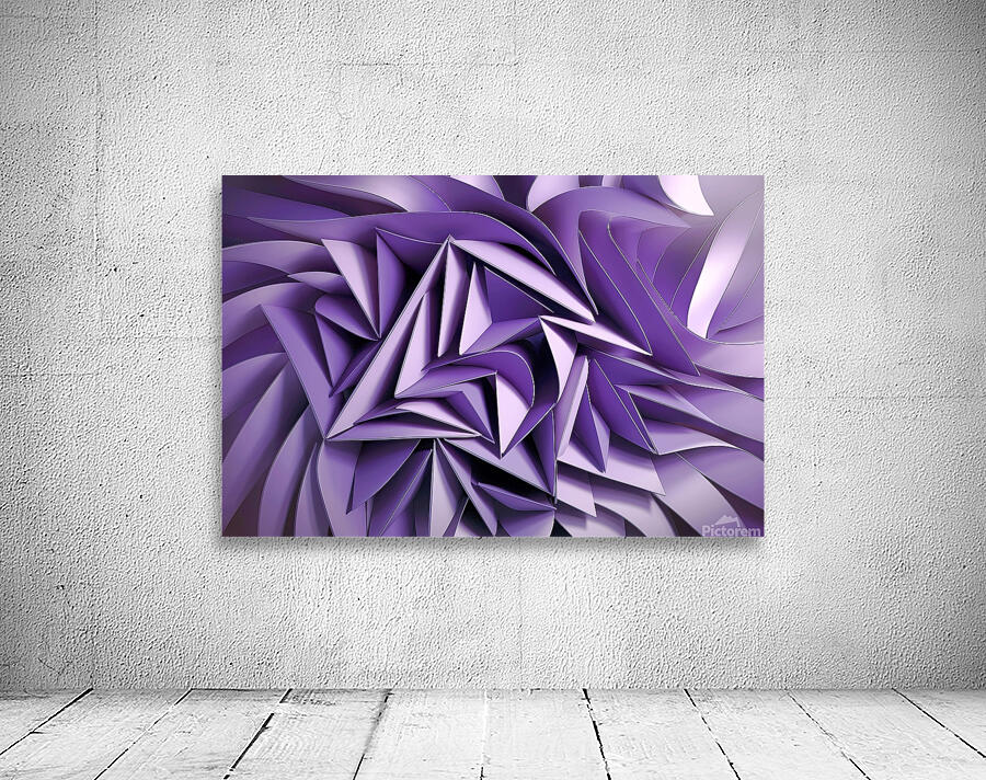 Triangle abstract background. Violet and lilac background 3d rendering Wall Preview