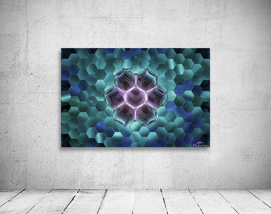 Abstract background hexagon pattern with glowing Wall Preview