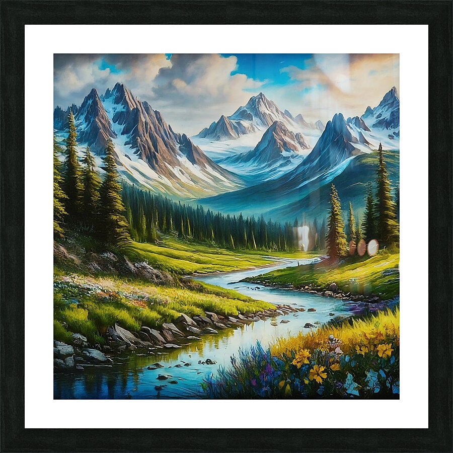 Capture a breathtaking panoramic view of a vast montain Picture Frame print