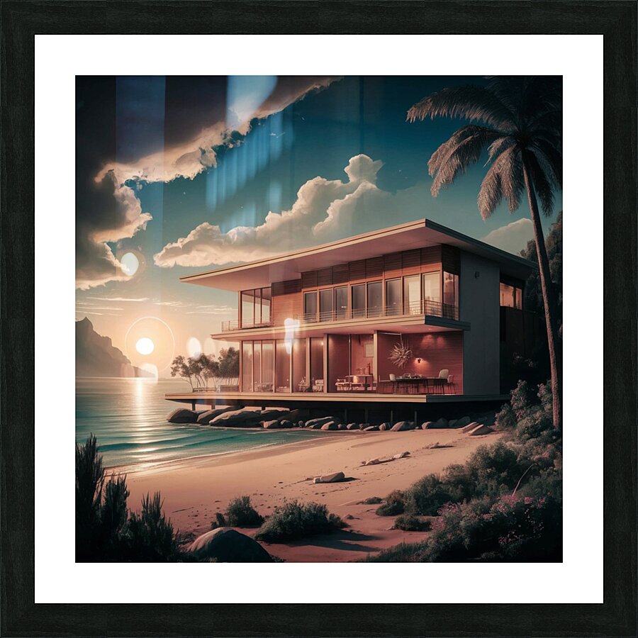 A Mid Century Modern Beachfront Haven Picture Frame print