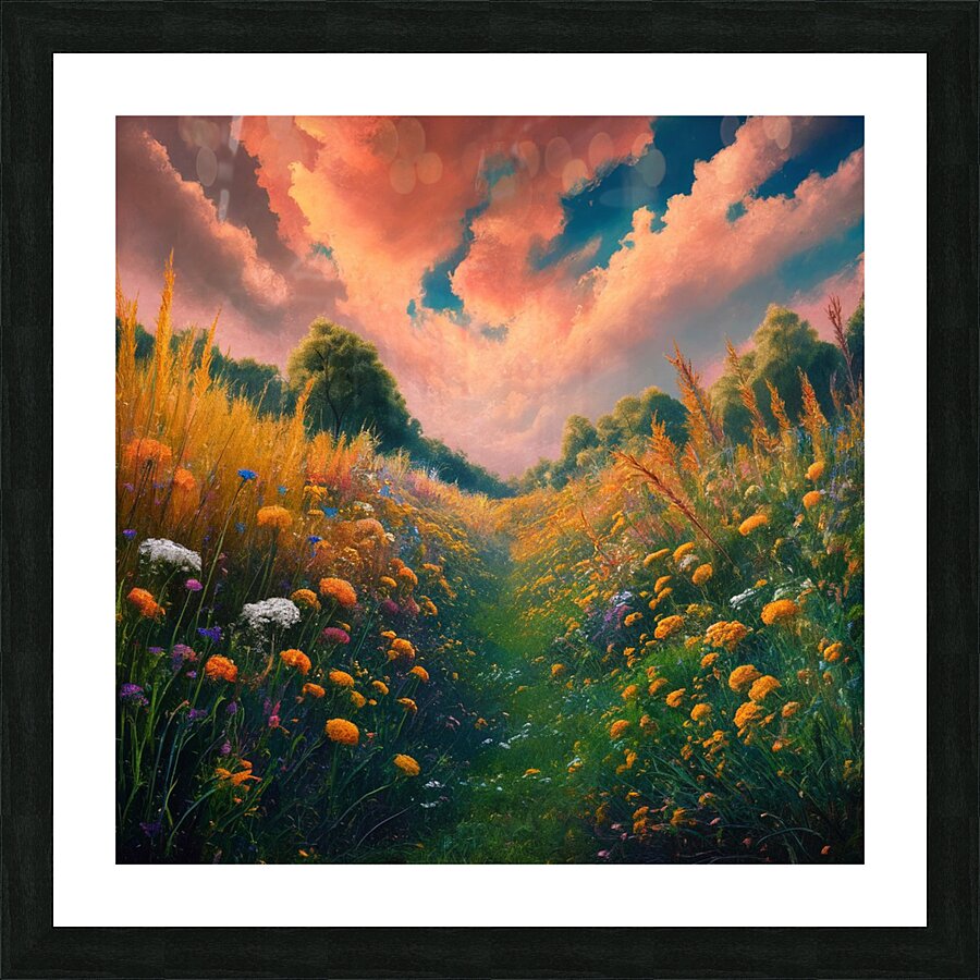 Vibrant Meadow Dreamscape Picture Frame print
