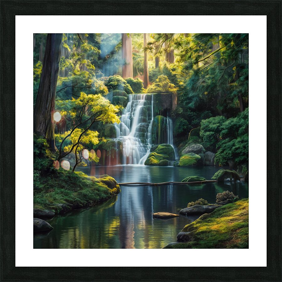 Tranquil Cascade Picture Frame print