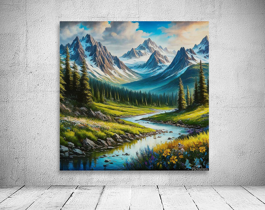 Capture a breathtaking panoramic view of a vast montain Wall Preview