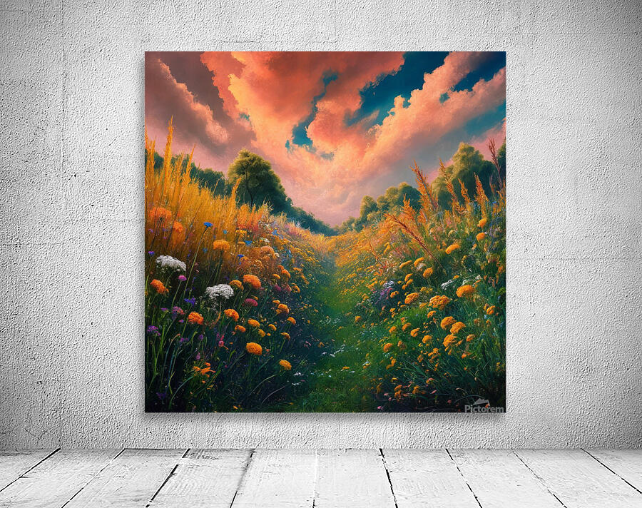 Vibrant Meadow Dreamscape Wall Preview