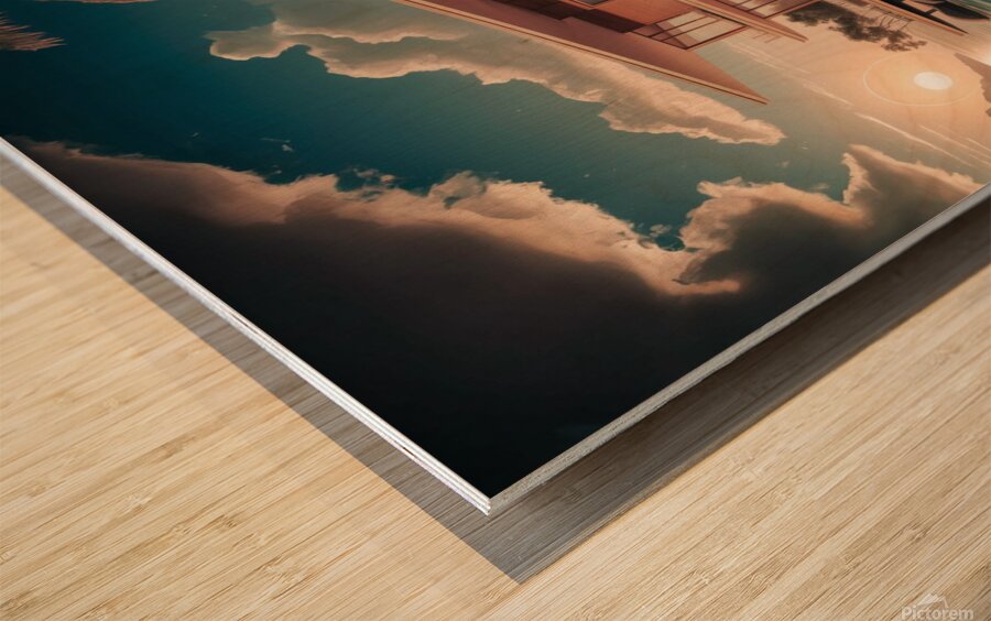 A Mid Century Modern Beachfront Haven Wood print