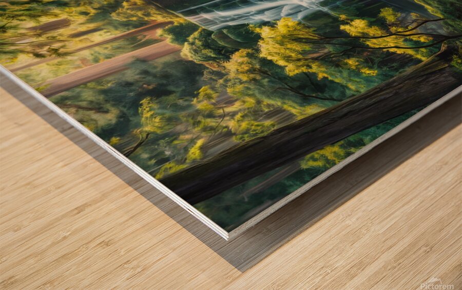 Tranquil Cascade Wood print