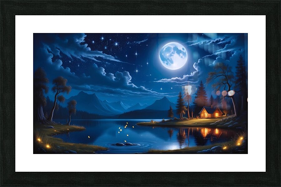 moonlit night Picture Frame print