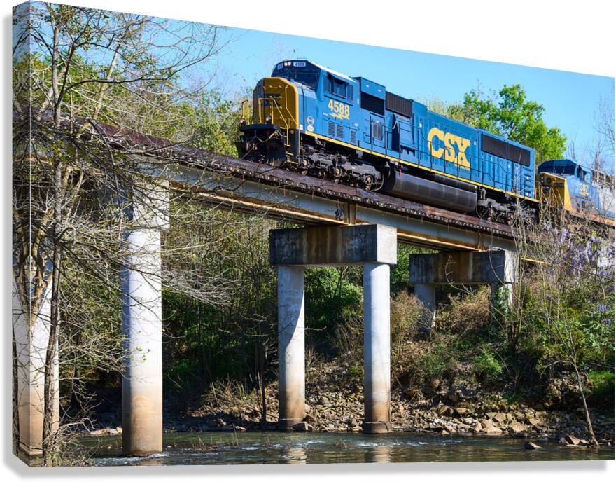 CSX Train at Aqueduct Park   Augusta GA SA108015. Canvas Print