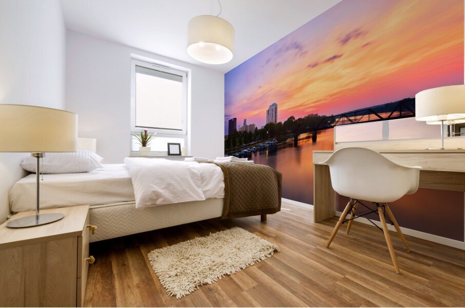 Augusta GA and the Savannah River at Sunset SA104 1708697021.1381 Mural print