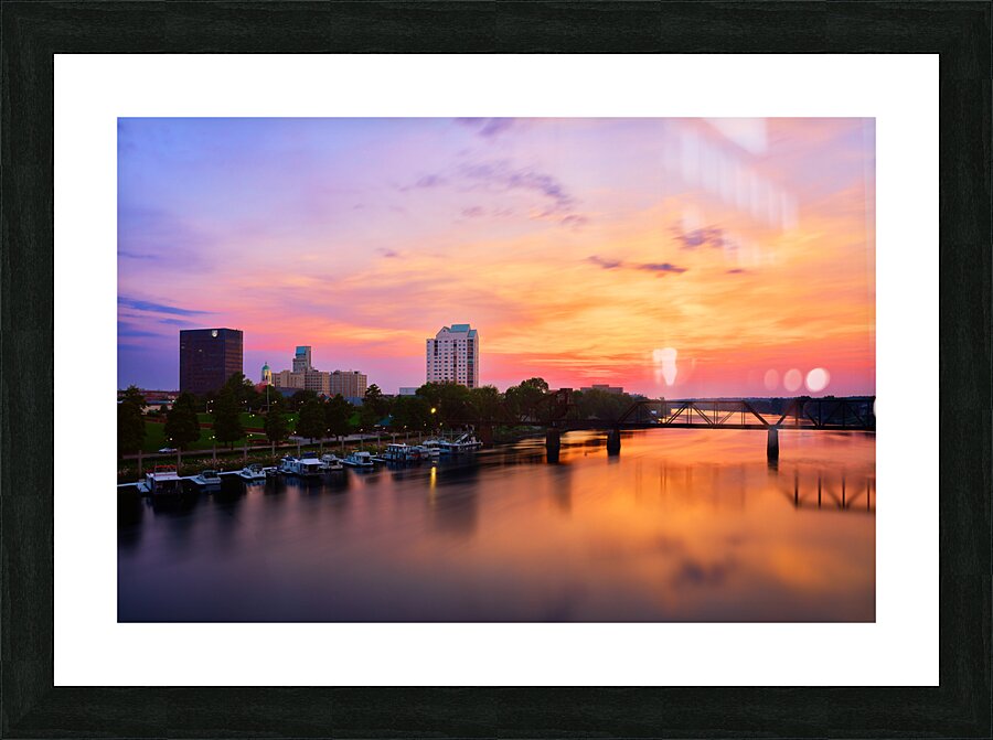 Augusta GA and the Savannah River at Sunset SA104 1708697021.1381 Picture Frame print