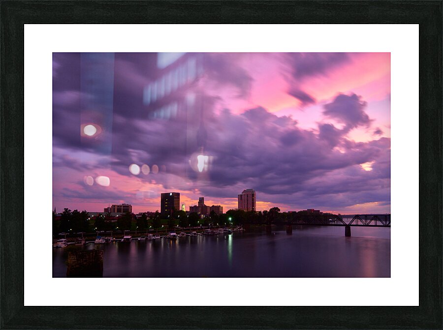 Augusta GA Skyline and the Savannah River at Suns 1708697488.7628 Picture Frame print