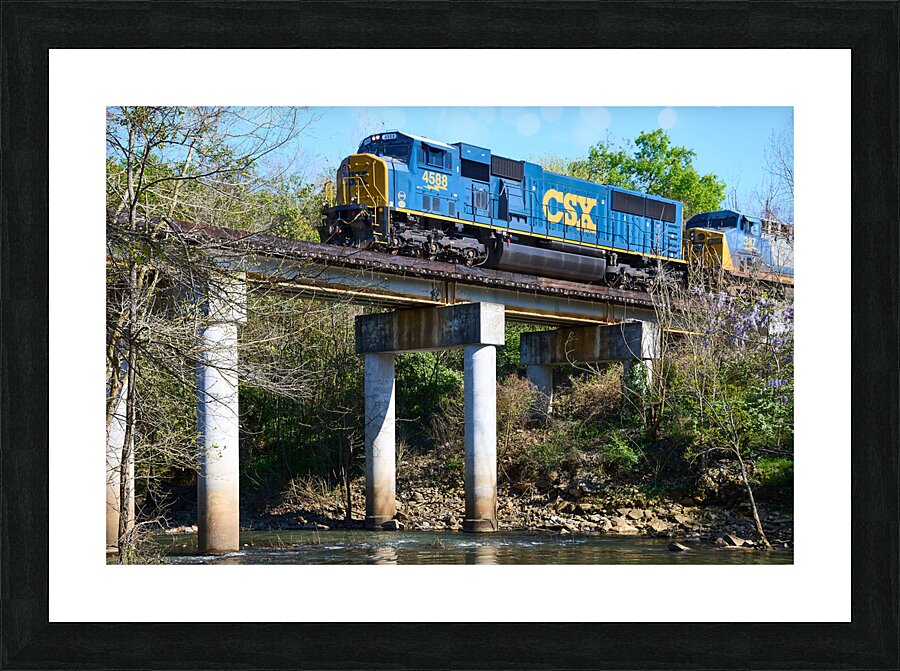 CSX Train at Aqueduct Park   Augusta GA SA108015. Picture Frame print