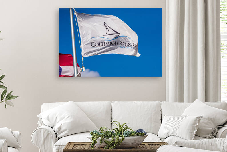Columbia County Flag  Downtown Harlem GA 0393 by Sanjeev Singhal