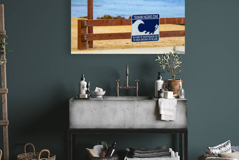 Monterey Peninsula   Tsunami Sign 1450 by Sanjeev Singhal