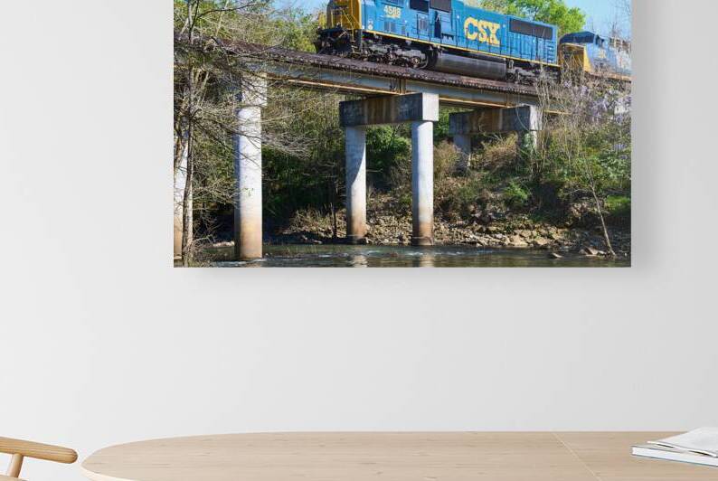 CSX Train at Aqueduct Park   Augusta GA SA108015. Reproduction