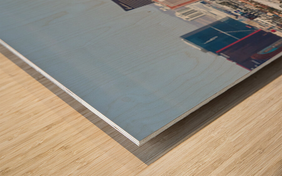 The Las Vegas NV Strip   Aerial Panoramic View DJ Wood print