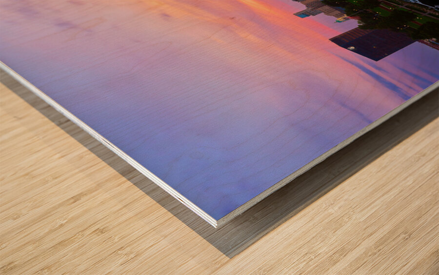 Augusta GA and the Savannah River at Sunset SA104 1708697021.1381 Wood print