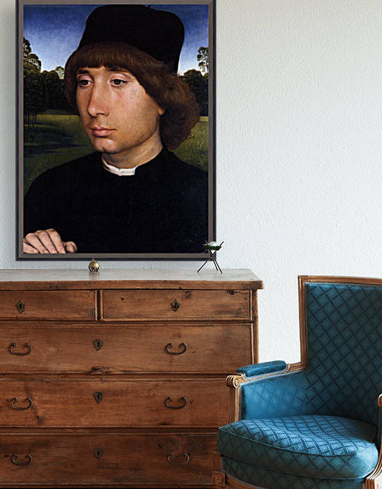 Portrait of a Young Man before a Landscape by Hans Memling