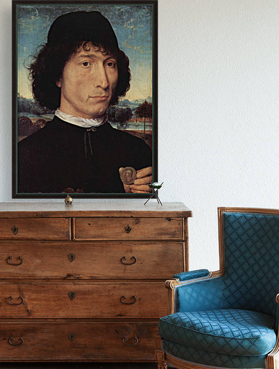 Portrait of a Man holding a coin of the Emperor Nero by Hans Memling