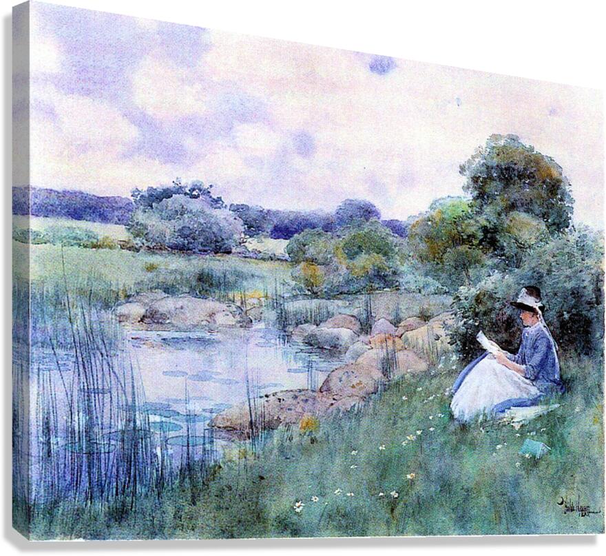 Woman reading Canvas Print