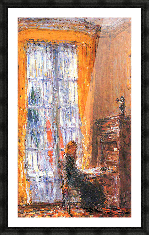 At the desk Picture Frame print