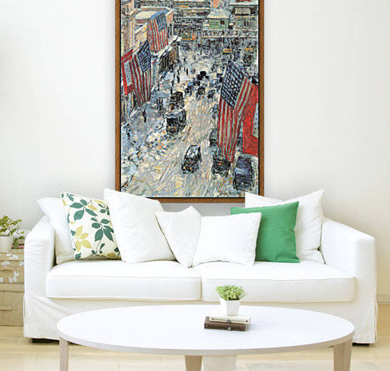 Flags on Fifth Avenue Winter 1918 by Hassam