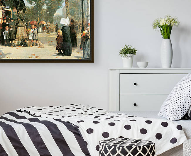 Parisian street scene 1 by Hassam