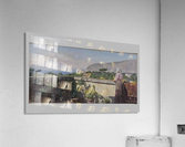 Femme sur la terrasse de l hotel Cocumella Vue sur le Vesuve Acrylic Print